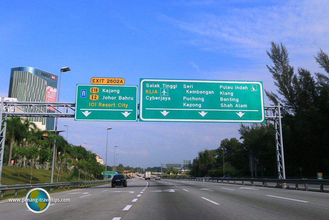 Exit 2602A on the South Klang Valley Expressway
