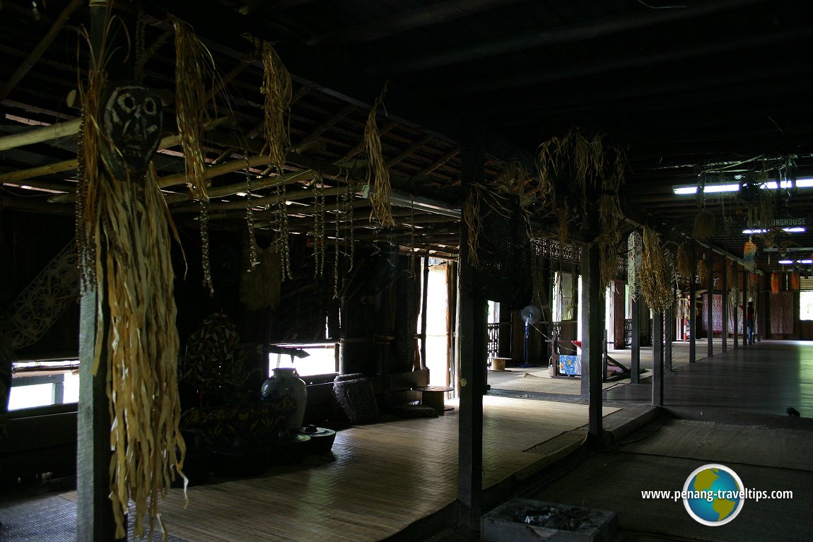 The inside of the Iban longhouse