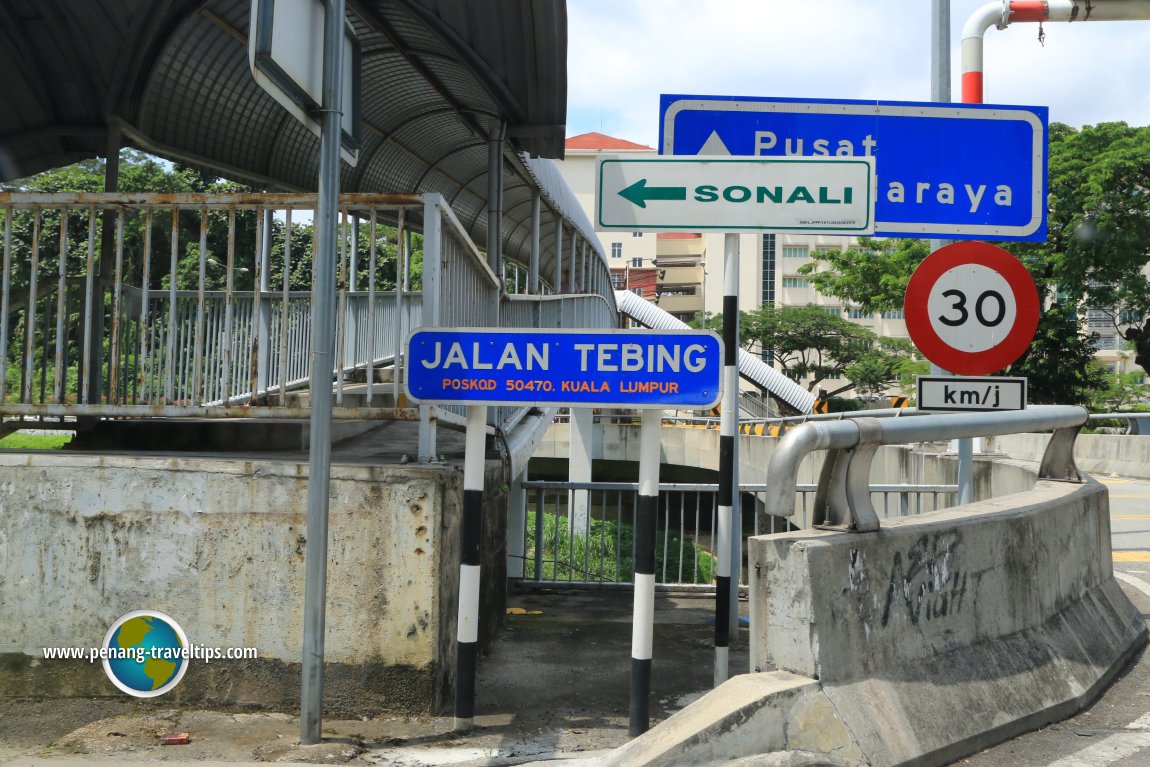 Jalan Tebing road sign
