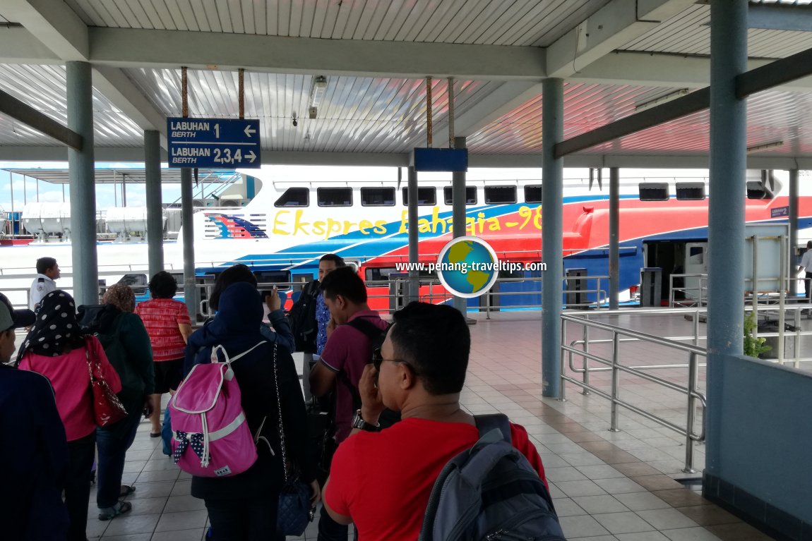 Passengers getting ready to board the Kuala Kedah-Langkawi Ferry