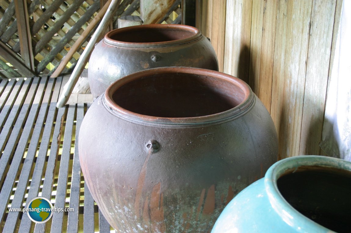View of the martaban jars in the Melanau Tall House