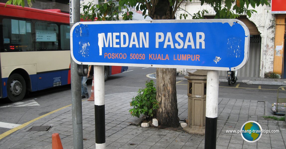 Medan Pasar road sign