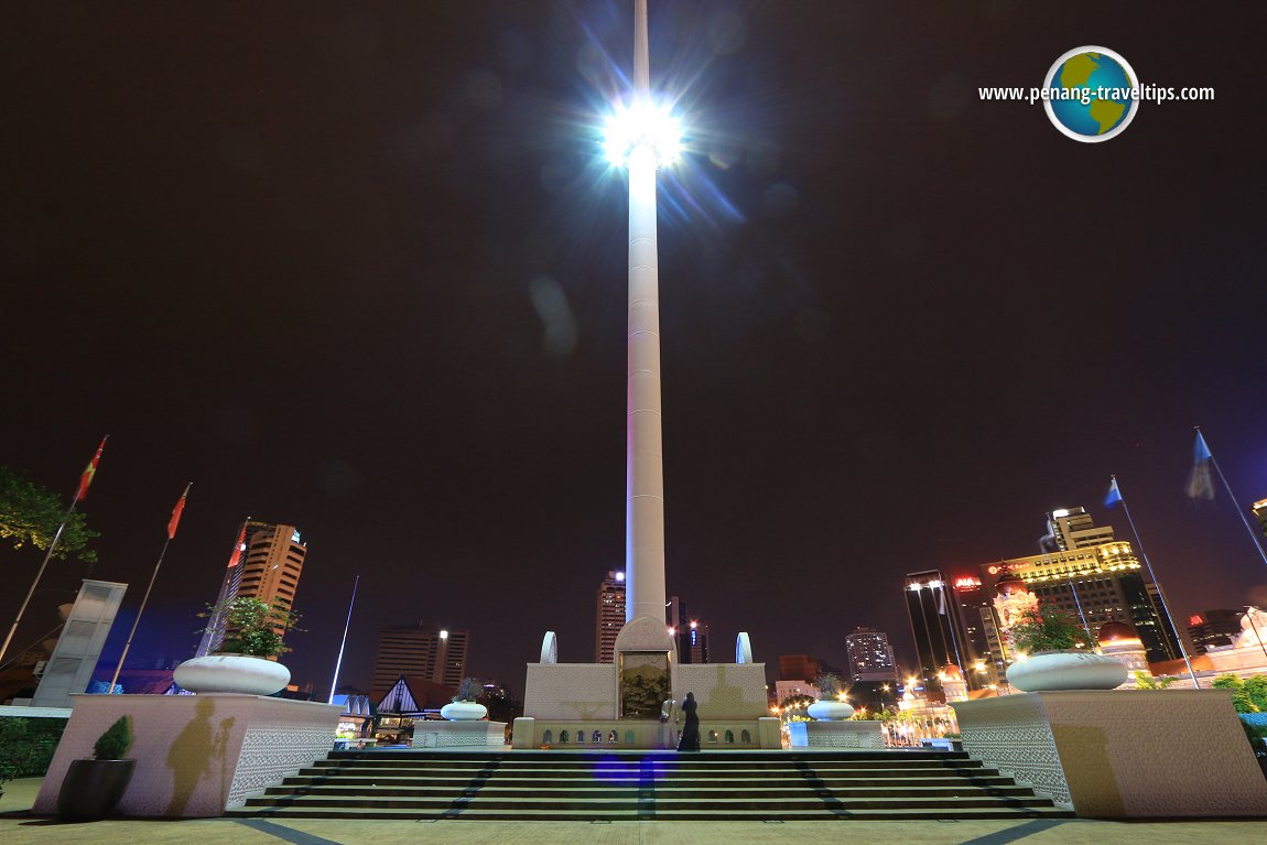 Merdeka Flagpole at night