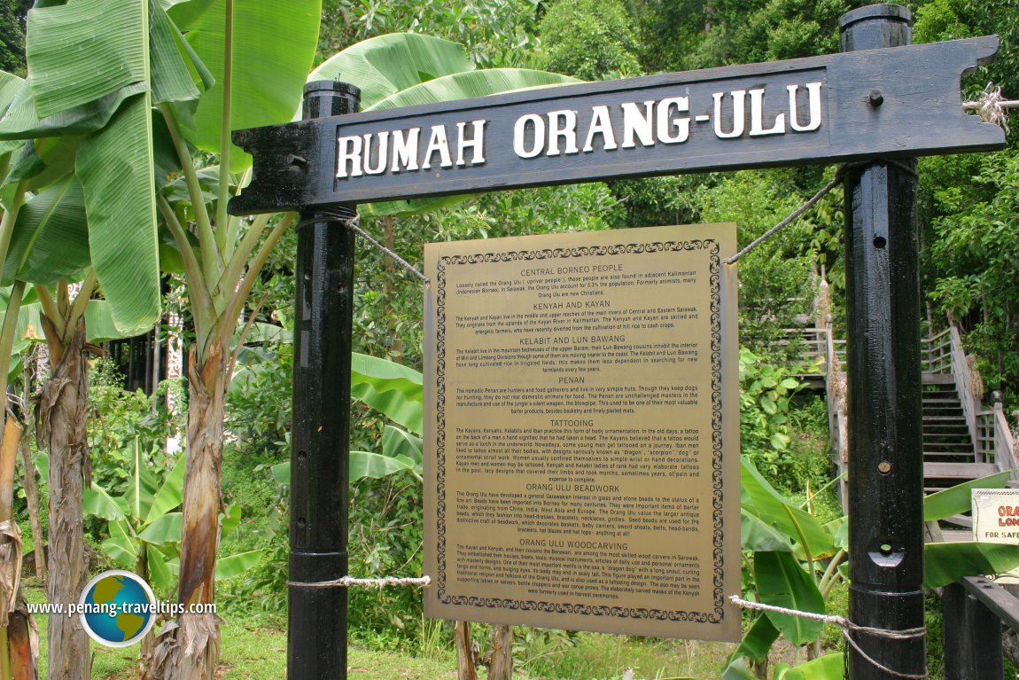 Orang Ulu interpretive plaque at the Sarawak Cultural Village