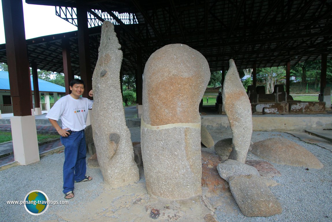 Timothy Tye with Pengkalan Kempas megaliths