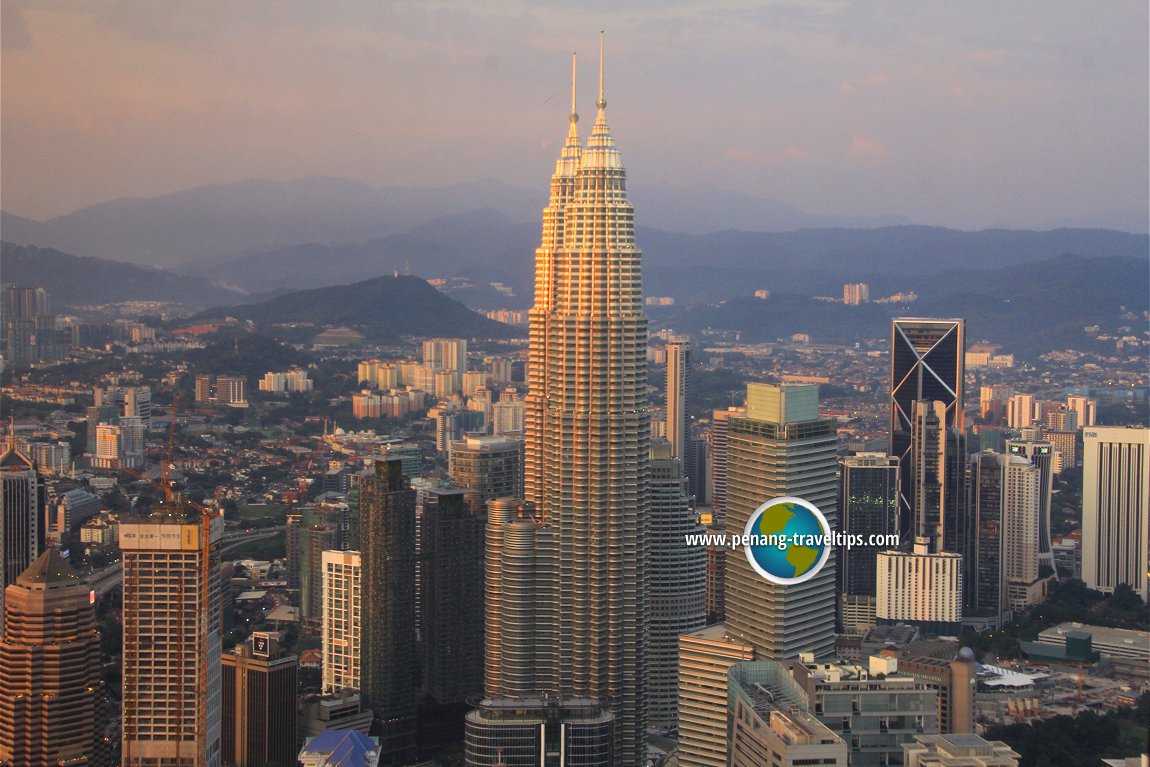 Petronas Twin Towers at sunset