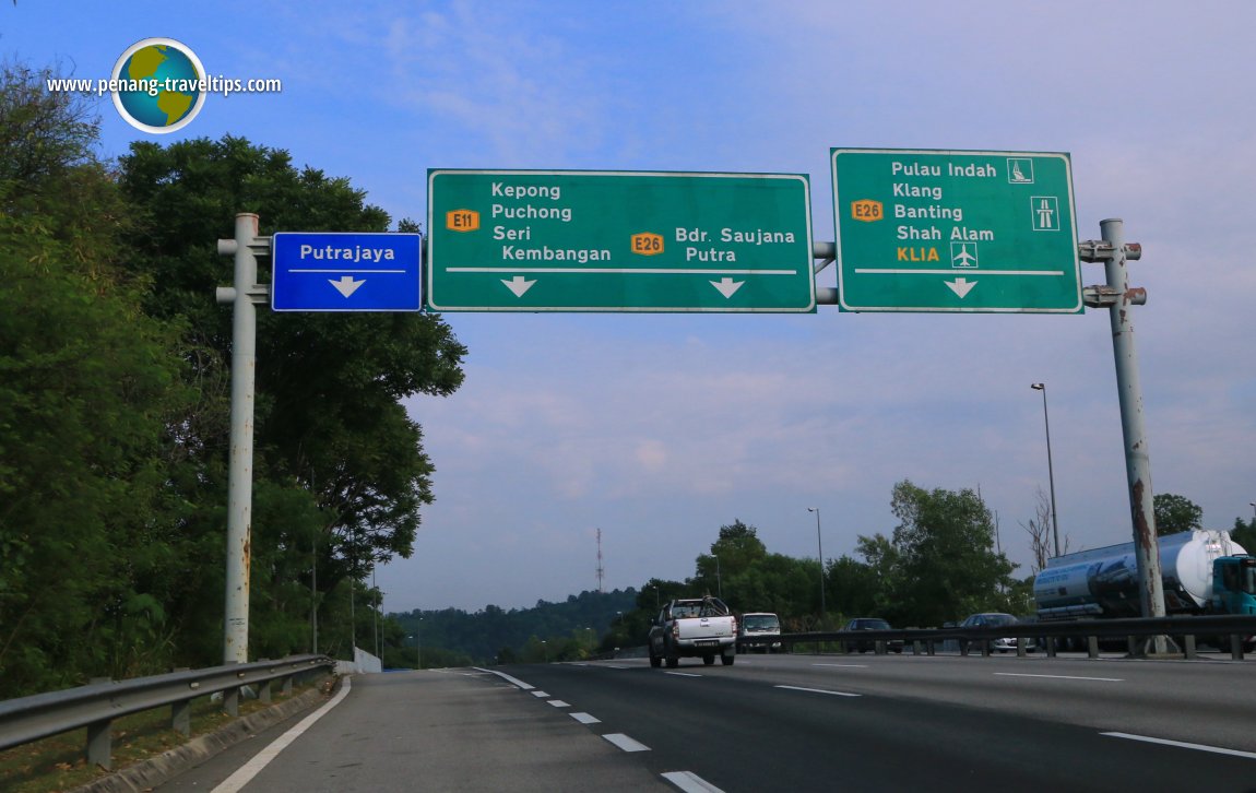 Putrajaya exit on the South Klang Valley Expressway