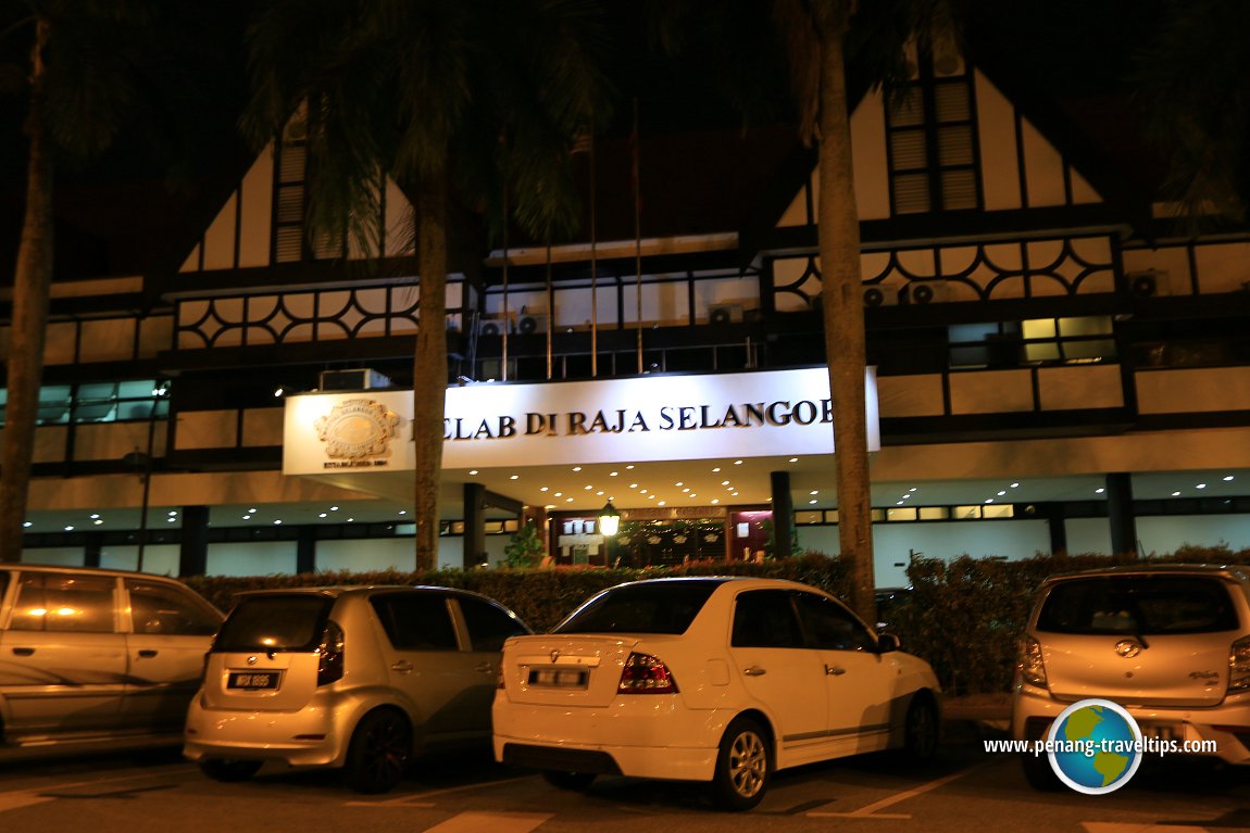 Royal Selangor Club building at night