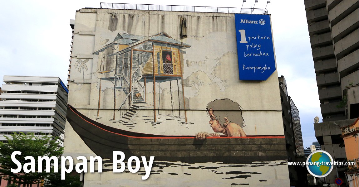 Ernest Zacharevic's Sampan Boy Mural in Kuala Lumpur
