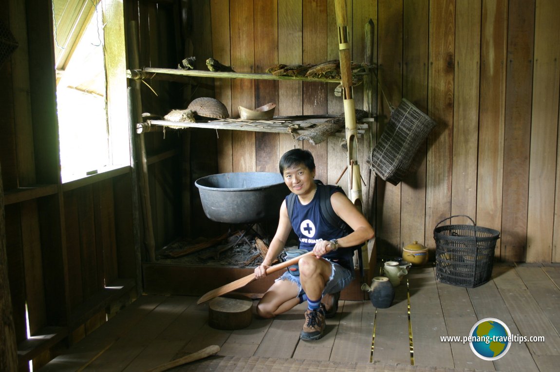 Timothy Tye in the kitchen of the Melanau Tall House