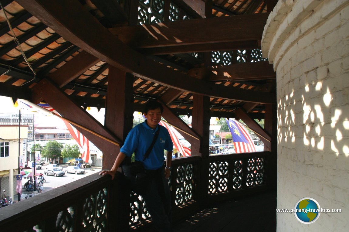 Timothy Tye at the Leaning Tower of Teluk Intan