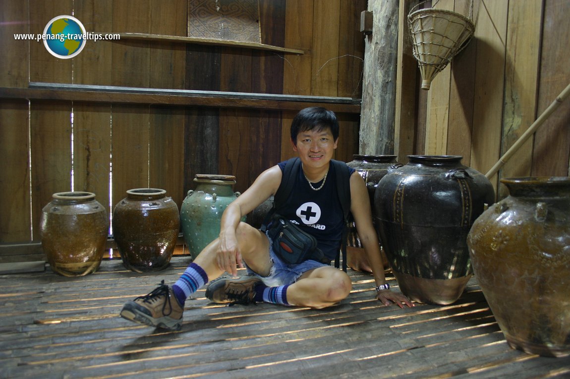 Timothy Tye with the Martaban jars in the Melanau Tall House