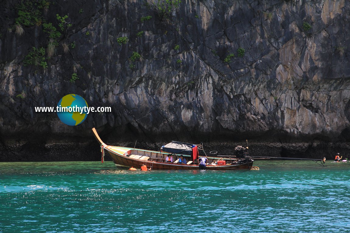 A long-tail boat off Ko Waen