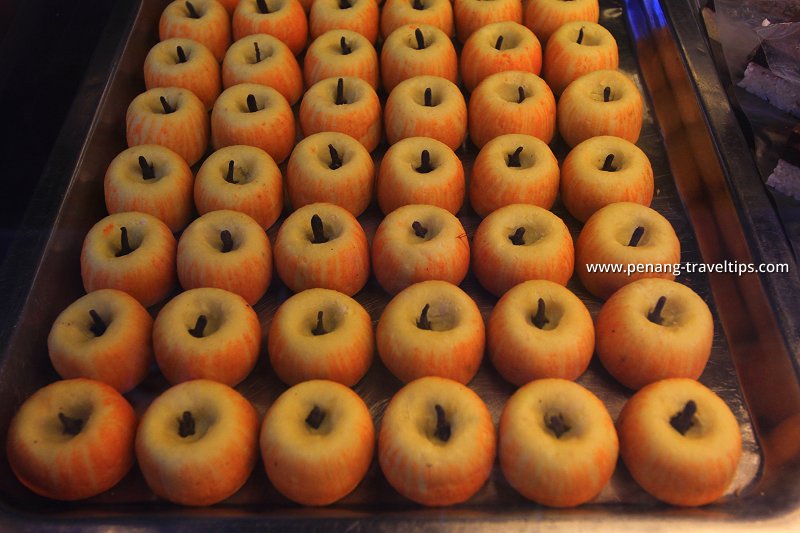 Apple-shaped candies at Woodlands Vegetarian Restaurant