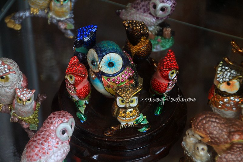 Bejeweled owl figurines