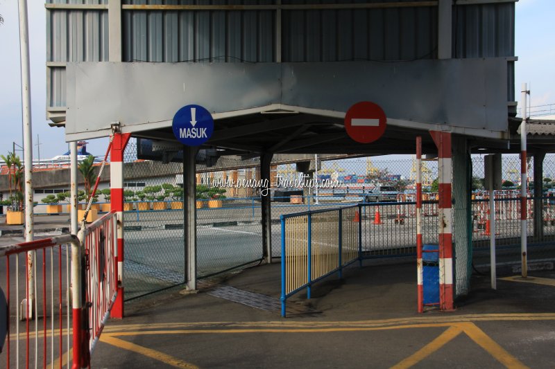 Entrance to corridor for taking the ferry
