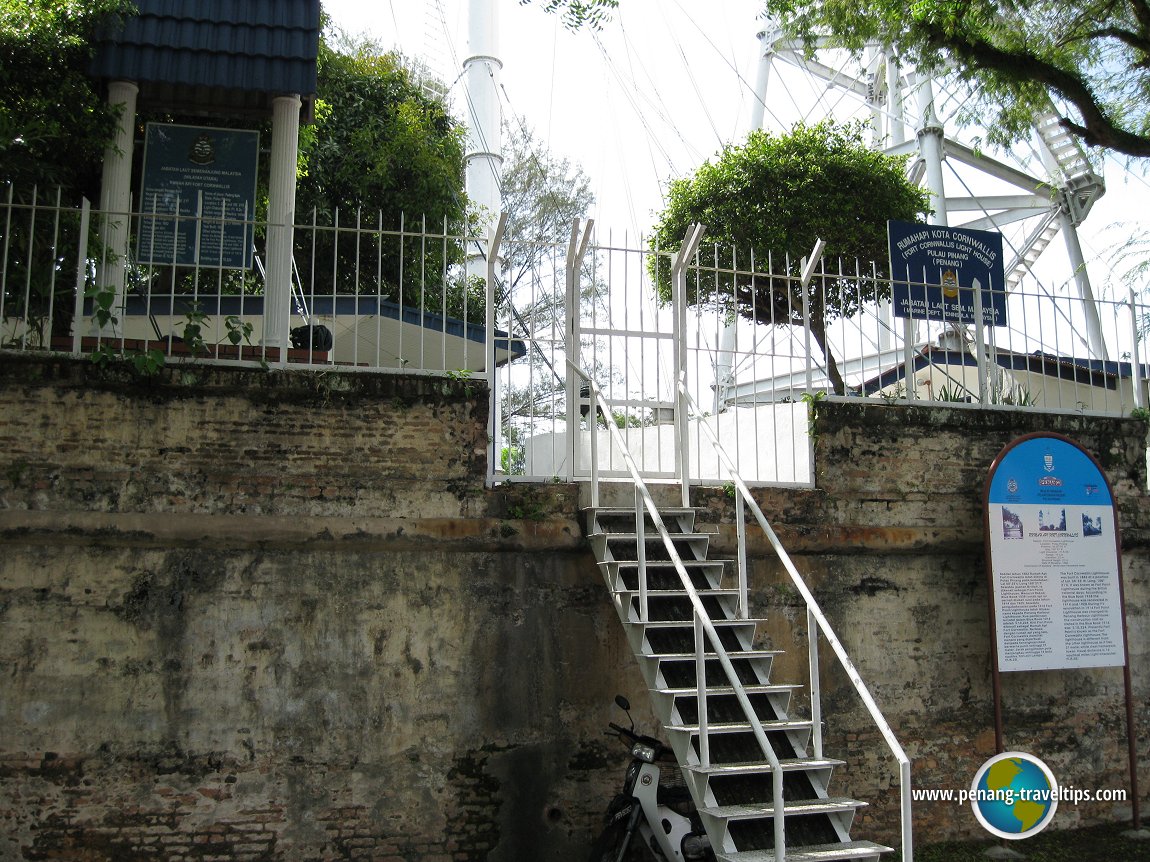 Stairs up to the Fort Cornwallis Lighthouse