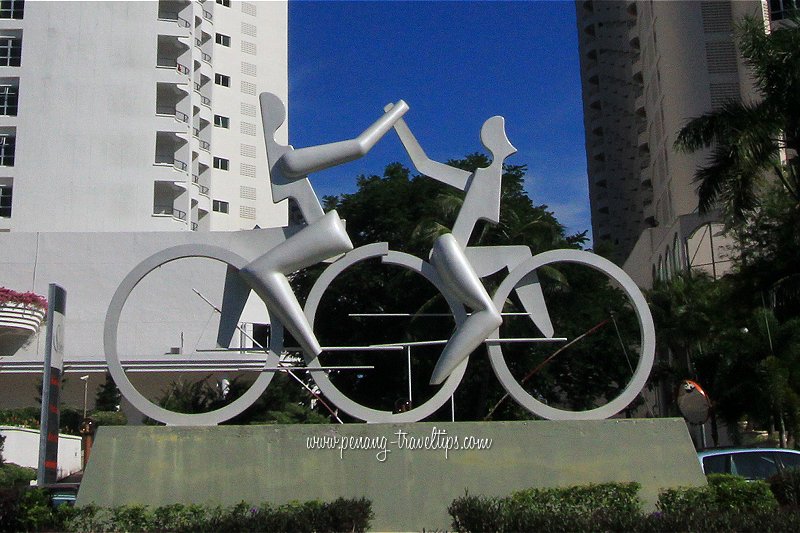 Give Me 5 Cyclist Sculpture