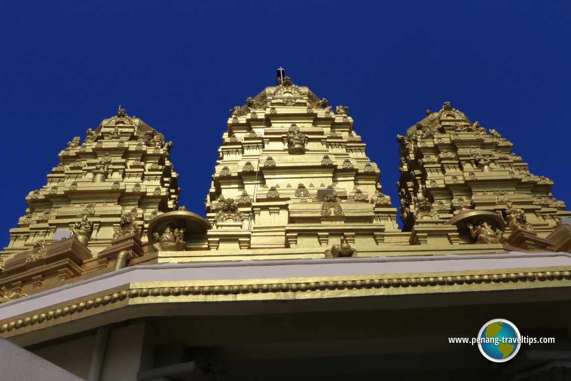 Golden gopurams of Sri Selva Vinayagar Temple