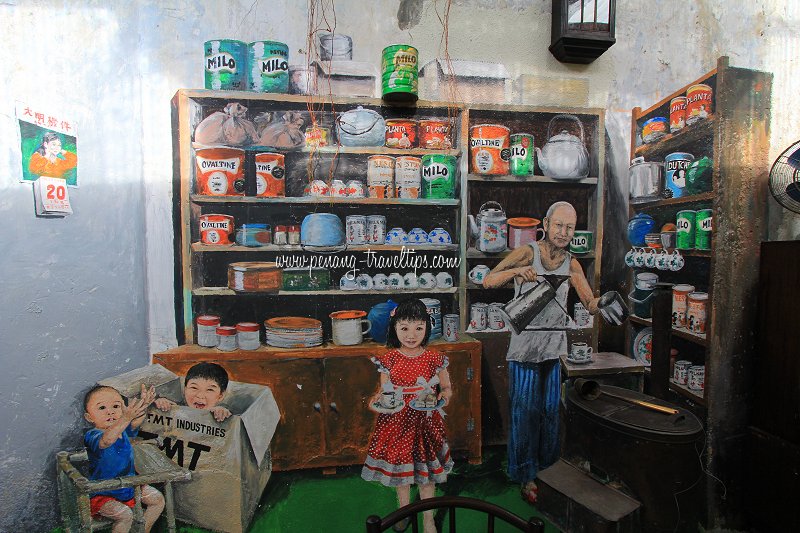 In A Kopi Tiam Kitchen mural