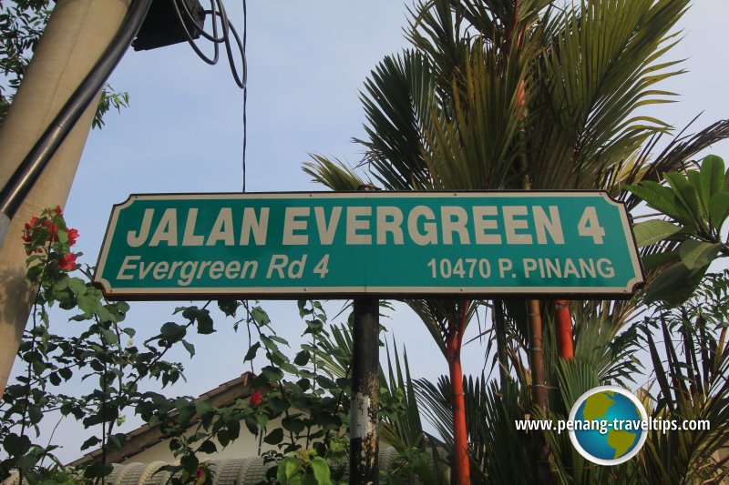 Jalan Evergreen 4 road sign