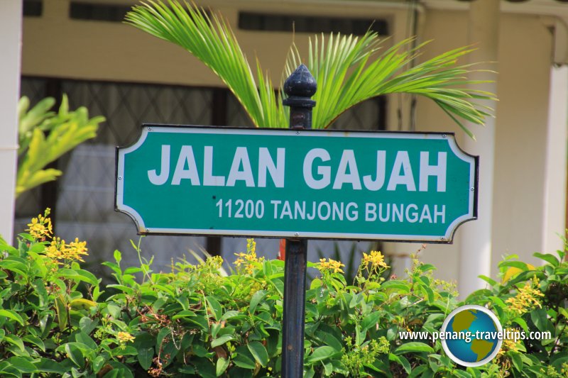 Jalan Gajah road sign