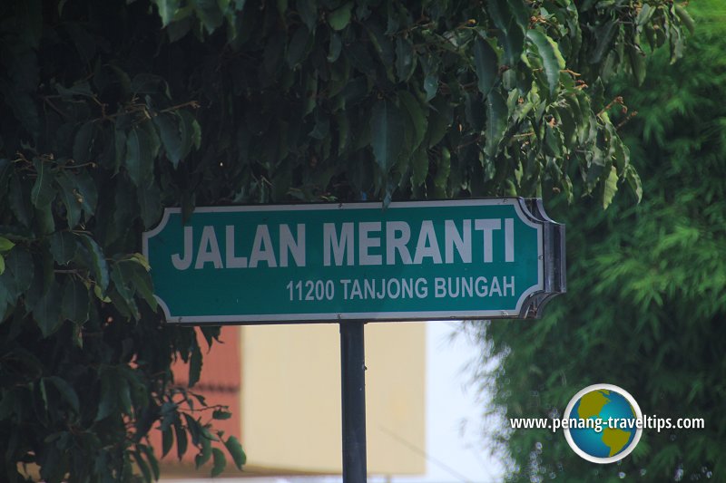 Jalan Meranti road sign
