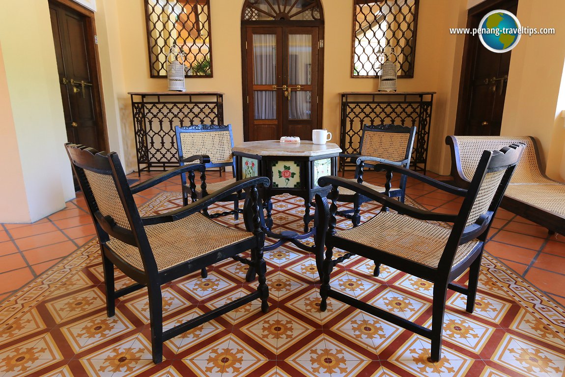 The upstairs sitting area of Jawi Peranakan Mansion