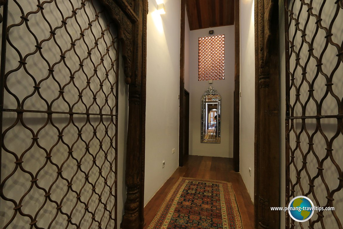 The upstairs corridor of Jawi Peranakan Mansion