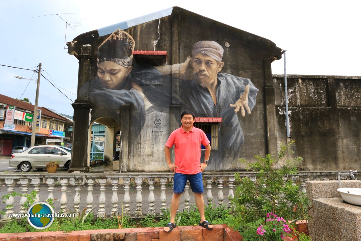 Timothy Tye with Julia Volchkova's Indian Water Bearer Mural