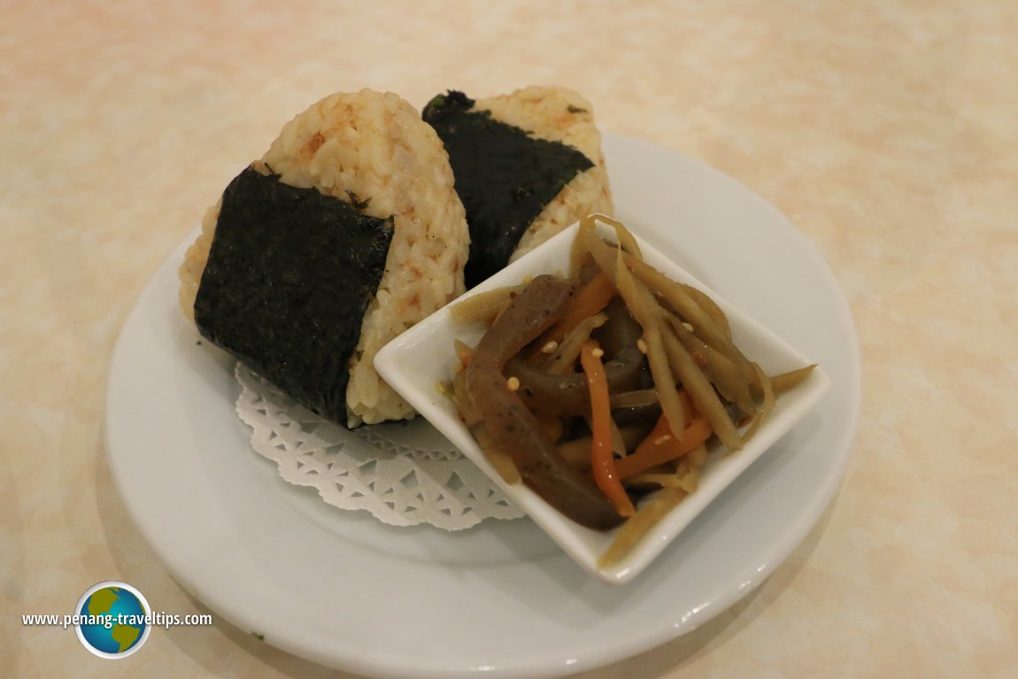 Katsubushi Onigiri (back) and Gobo Kinpira (front), Kai Curry Bar