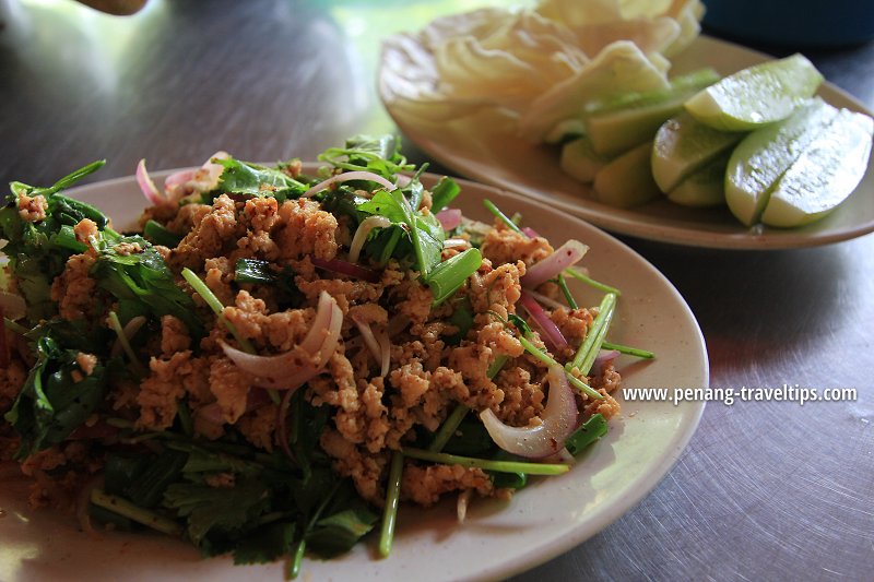 The minced chicken meat at Khun Thai Seafood
