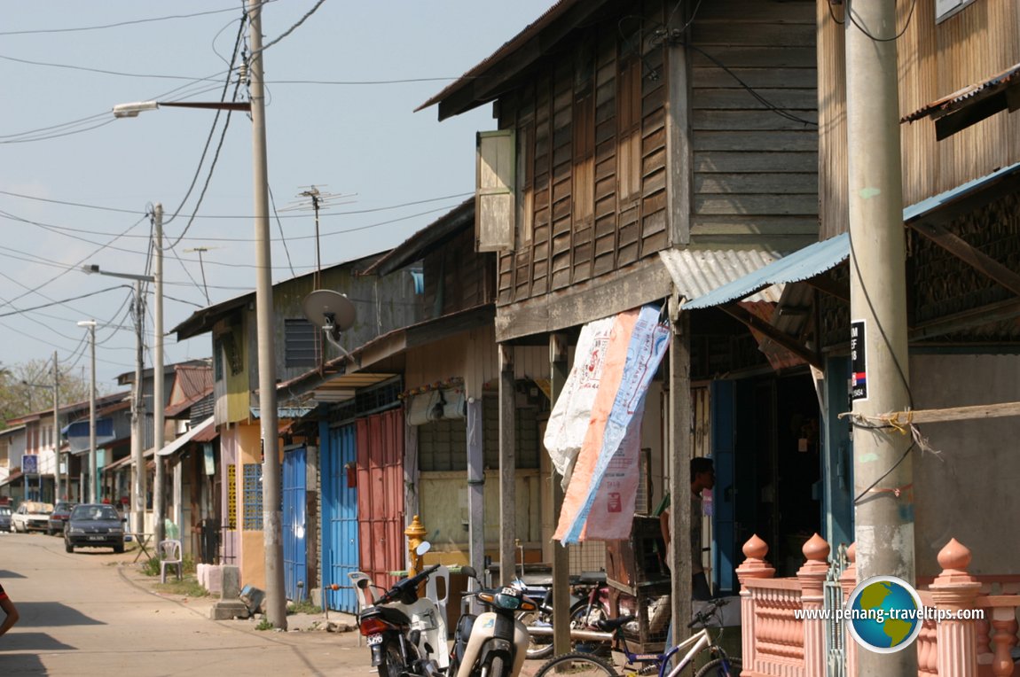 Chinese pekan houses on the Penang side of Kuala Muda