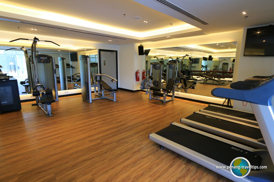 The gym at Lexis Suites Penang