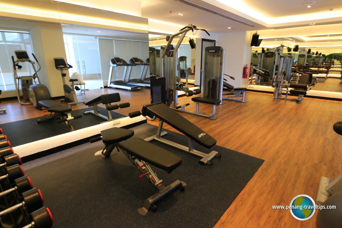 The gym at Lexis Suites Penang