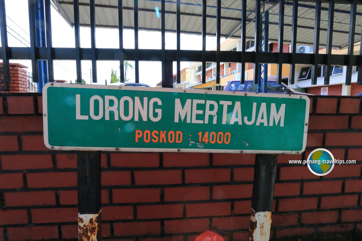 Lorong Mertajam road sign