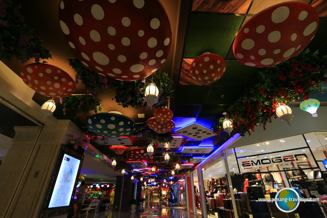 Toadstool and playing cards motif at M Mall O2O