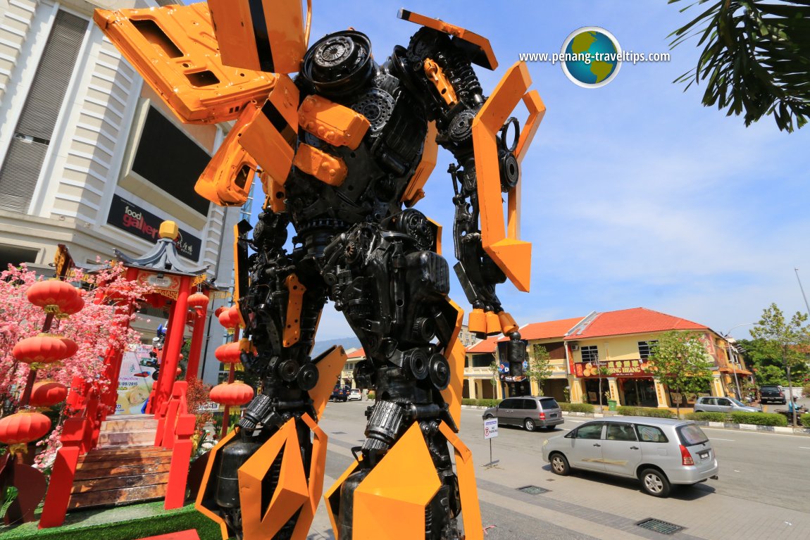 One of the Transformers sculptures at M Mall O2O