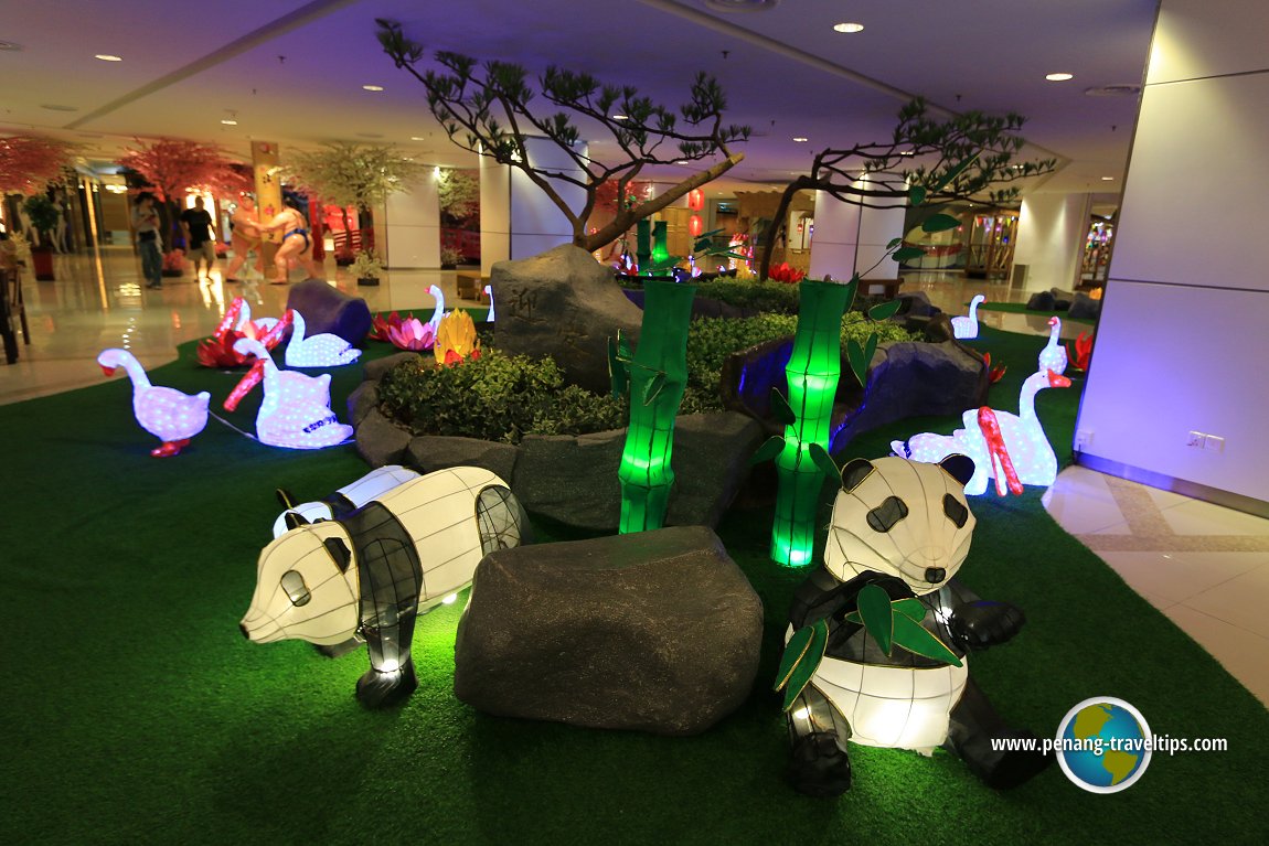 Illuminated pandas at M Mall O2O