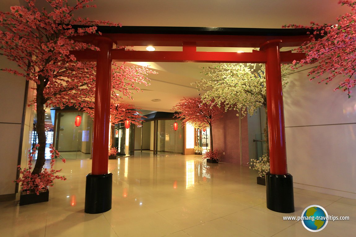 A torii gate welcomes shoppers to Japan Street at M Mall O2O