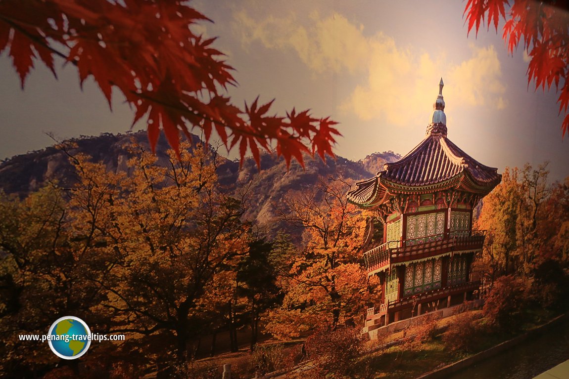Korean pagoda in autumn at M Mall O2O