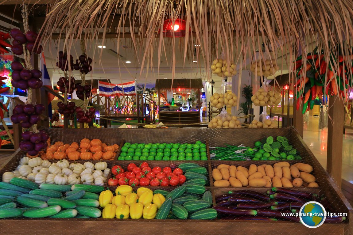 Vegetable stall at the Thai Floating Fruit Market display