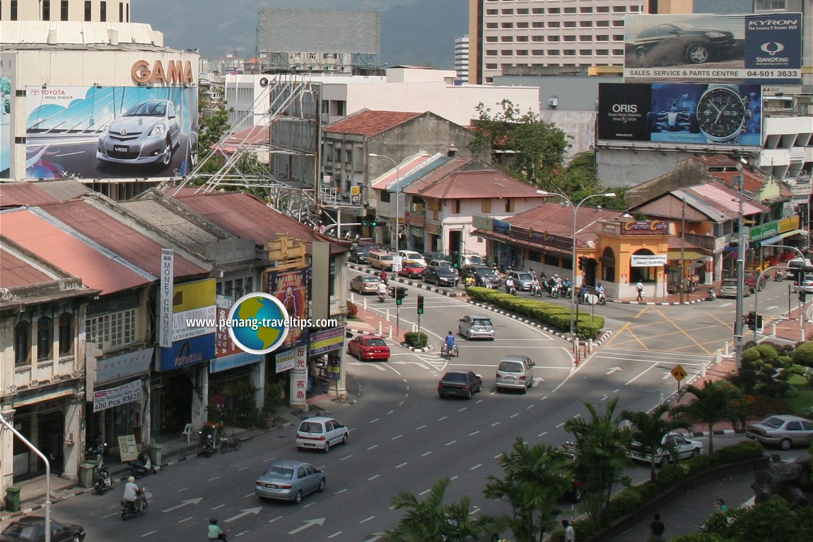 Simpang Enam, dilihat dari Komtar