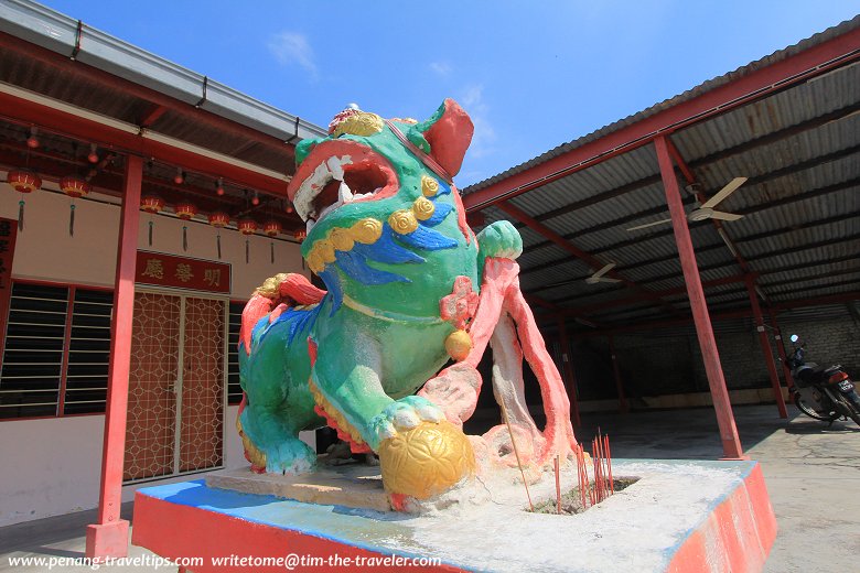 Male Guardian Lion at the Teluk Bahang Tua Pek Kong Temple