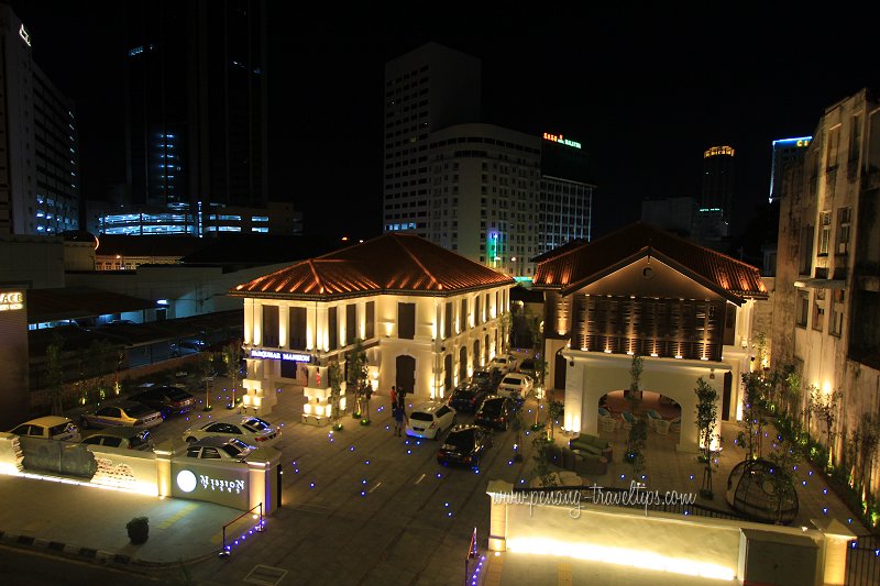 Mission Place at night