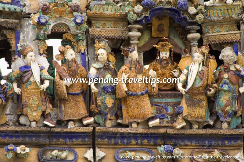 Ornamental figurines at Ng Fook Thong Temple
