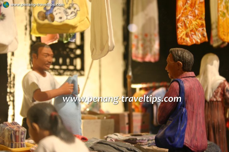 An old lady talking to the seller