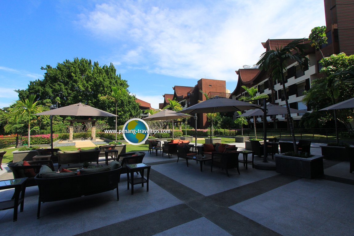 A quiet patio area at Rasa Sayang Resort