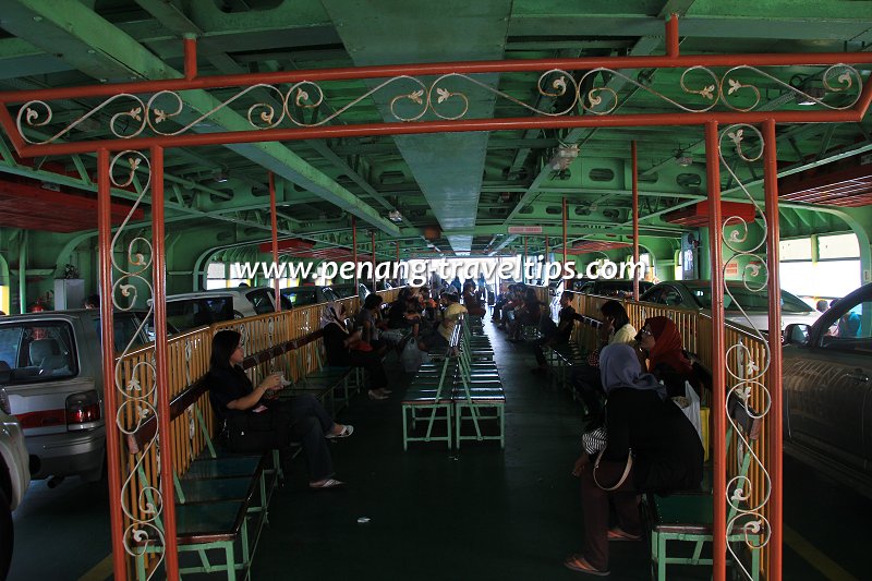 Passenger benches on board a Penang Ferry