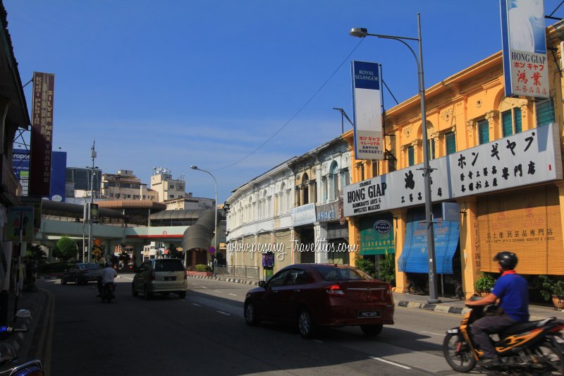 Penang Road, looking towards junctions of Prangin and Burmah Roads